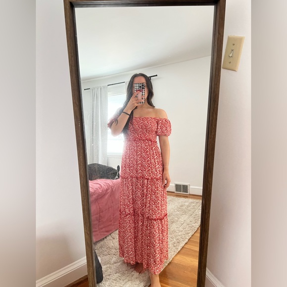 Petal & Pup Dresses Cute Petal And Pup Red And White Off The Shoulder Maxi Dress Poshmark